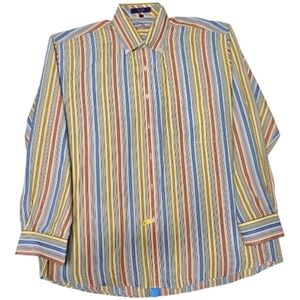 Alan Flusser Multicolor Striped Men's Shirt XL